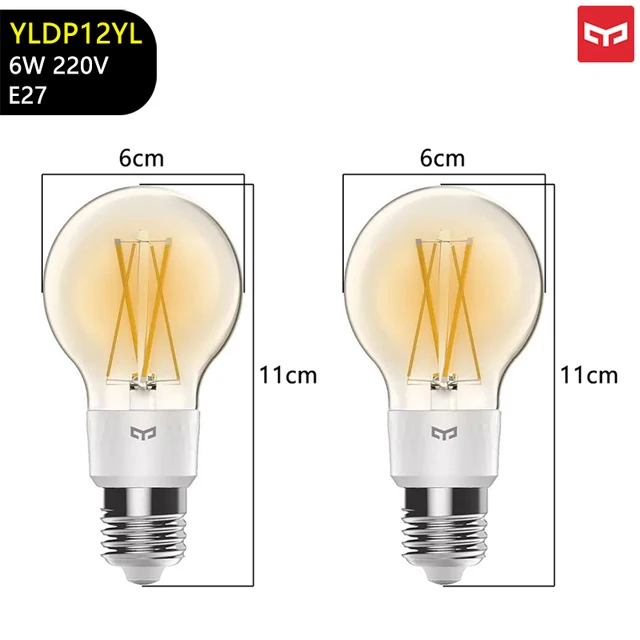 Original Yeelight Smart LED Bulb E27 6W Home Life Filament Light Wifi Remote Control Work With Mijia APP Google Assistant Alexa 