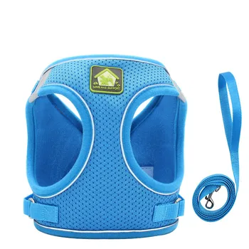 

Reflective Dog Cat Harness No Pull Mesh French Bulldog Harness Puppy Small Dogs Harnesses Vest Leash Set for Chihuahua Walking