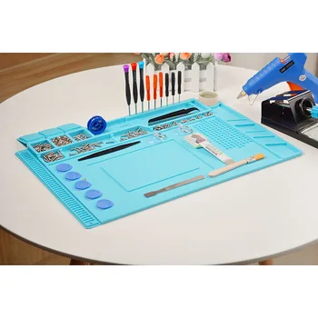 

45x30cm Magnetic Heat Insulation Silicone Pad Desk Mat Magnetic Section Maintenance Platform For BGA Soldering Repair Station