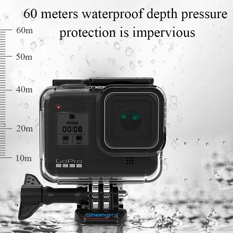 Водонепроницаемый чехол для GoPro Hero 8 черный защитный чехол для подводного погружения для Go Pro 8 аксессуары