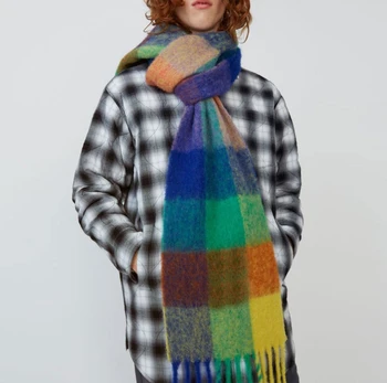 

2020 New Autumn/Winter Scarf Shawl Scarves Women Thick Tassel Scarf JND