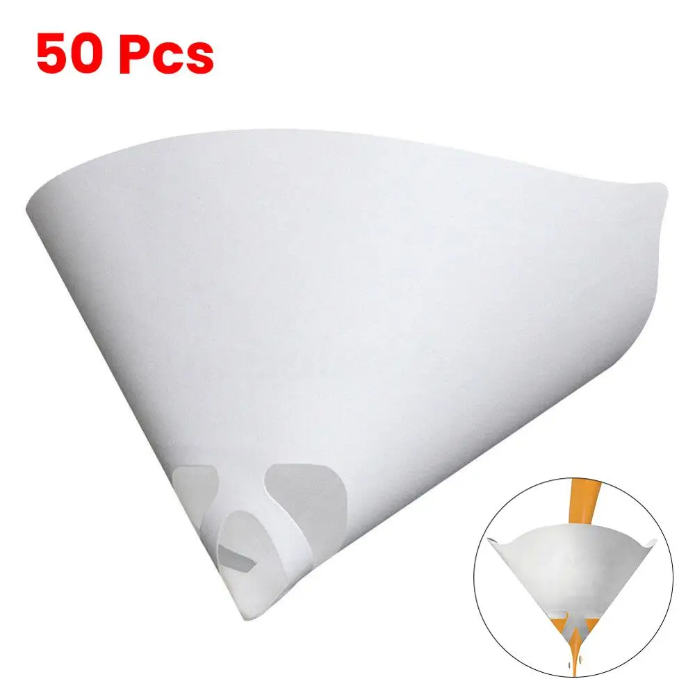 

50Pcs Car Filters Purifying Cup Auto Micron Nylon Conical Paper 100 Mesh Paint Strainers Car Accessories L1