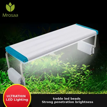 

Super Slim LEDs Aquarium Lighting Aquatic Plant Light 18-75CM Extensible Waterproof Clip on Lamp For Fish Tank Blue white light