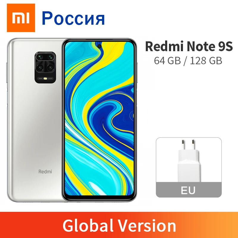 Глобальная версия Xiaomi Redmi Note 9S 9 S 6 ГБ 128 ГБ/4 64 Гб Смартфон Snapdragon 720 Octa Core 48MP AI четыре