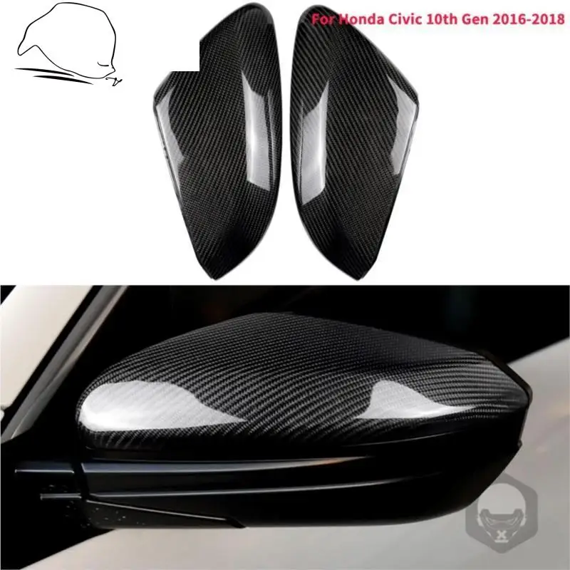 

Rearview Mirror Replacement Kit For Civic 10th Gen 2016 2017 2018 Carbon Fiber Civic Mirror Protection Cap Car Rear Mirror Trim