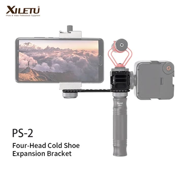

XILETU PS-2 Vlog Plate Mount with Cold Shoe 1/4 Screw for Gopro LED Video Light Microphone Tripod Vlogging Extension Bracket Bar