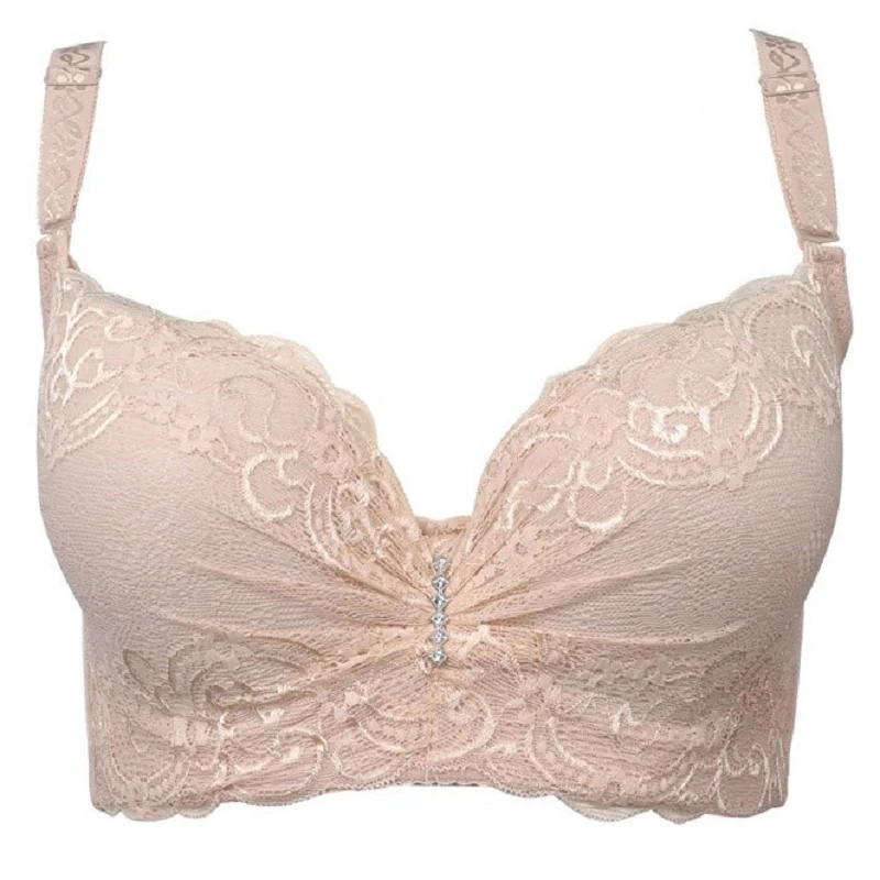 Бюстгальтер пуш-ап Женский тонкий кружевной Бралетт с застежкой на спине