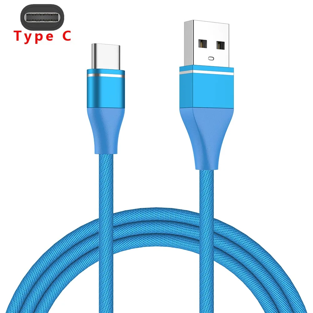 MUSTTRUE usb type C кабель USBC провод для быстрого заряда для samsung HUAWEI xiaomi кабель для передачи данных зарядное устройство USB Micro кабель 3.0A зарядка - Цвет: Blue type c cable