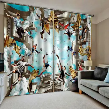 

Europe angel 3d curtains Customized 3d curtains simple and fresh modern thickening blackout curtains