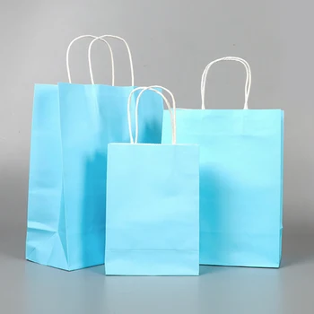 

40pcs/lot High End Storage Paper Gift Bag Eco Friendly Kraft Paper Shopping Bags With Twisted Handle
