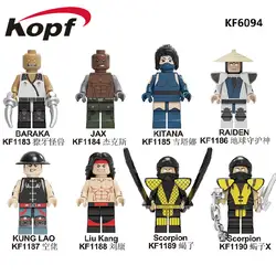 50 шт. оптовая продажа KF6094 mmoral Komba Scorpion Liu Kang Kung Lao Baraka куклы Kitana фигурки Кирпичи Строительные блоки для детей игрушки