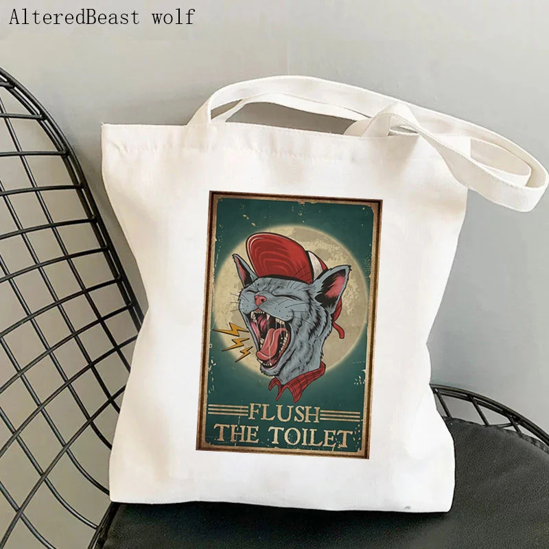 Women Shopper bag Copy of Cats And Wine Make Everything Fine Bag Harajuku Shopping Canvas girl handbag Tote Shoulder Lady Bag