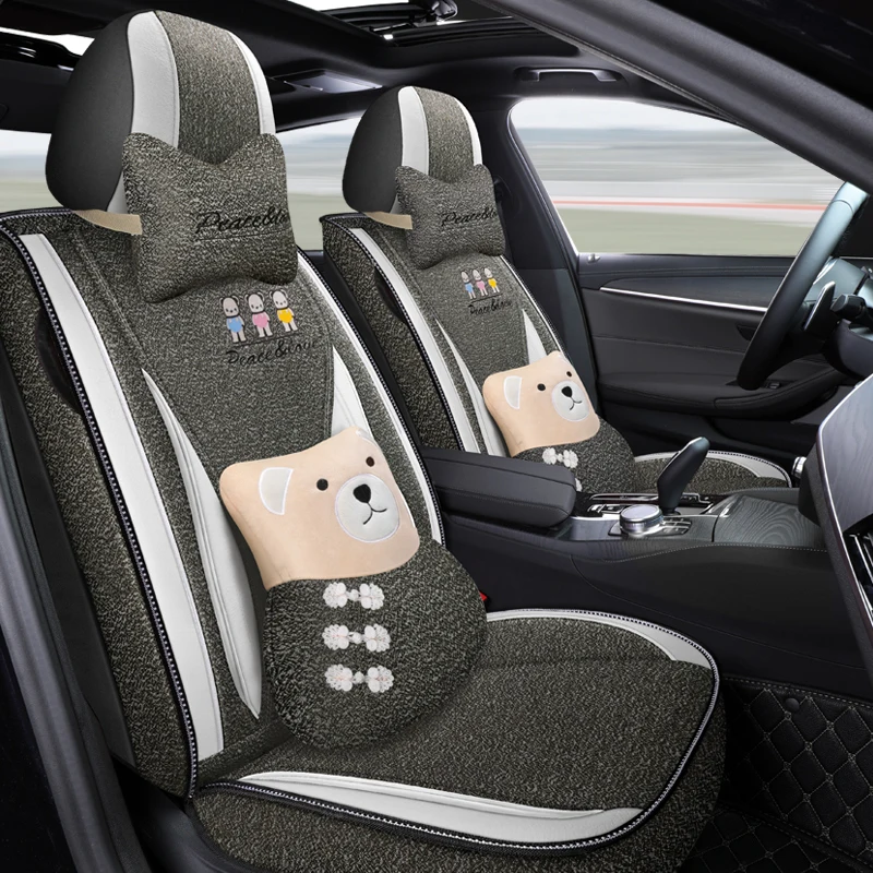 Full Coverage flax fiber car seat cover auto seats covers for Kia