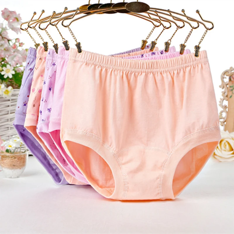 MiddleagedAndElderlyWomenPantyUnderwearSoftBreathableCottonPantiesHighWaistMother