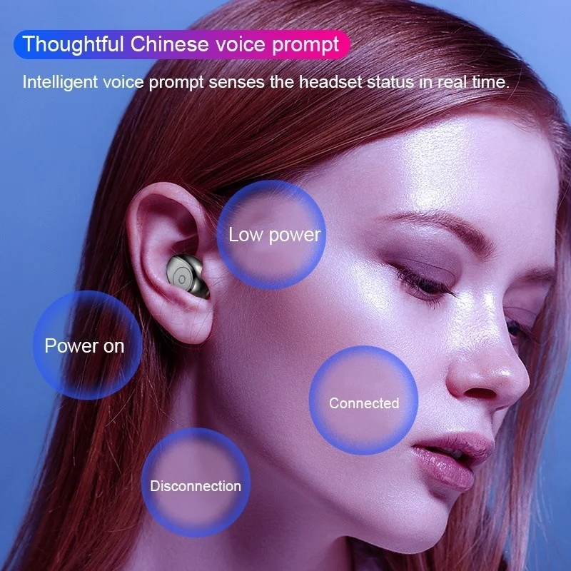 TATING Wireless Bluetooth Earphone HiFi Earphone Deep Bass True Wireless Earbuds with Mic Bluetooth 5 0 Earphone