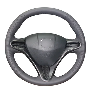 

Hand Sew Black Artificial Leather Car Steering Wheel Cover for Honda Civic Civic 8 2006-2011 (3-Spoke)