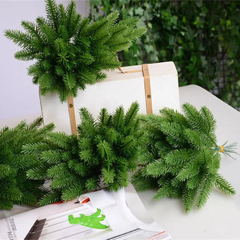 Details about   10Pcs Artificial Plants Flower Fake Pine Branches Xmas Tree Home Decor Christmas