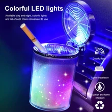 

Car Ashtray With LED Light Cigarette Cigar Ashtray Container Storage Holder Bottle Anti-soot Smoke Cup Ash Tray Car Smoking Tool