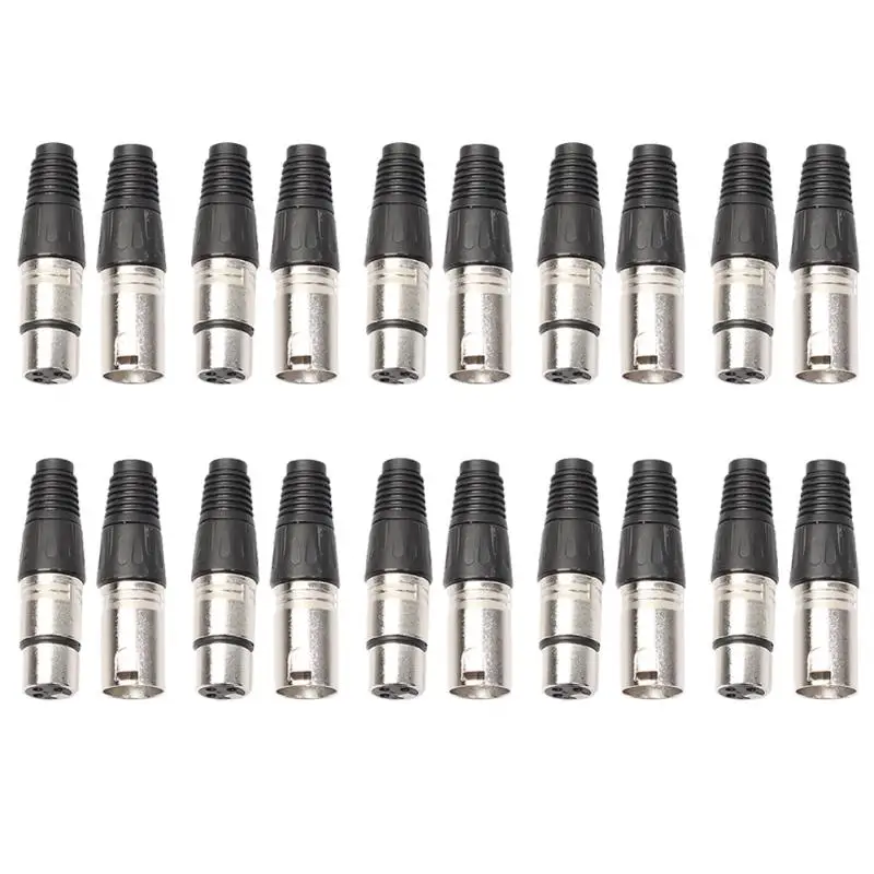 10 пар XLR 3Pin Женский микрофонный разъем аудио микрофонный кабель Разъем Черный