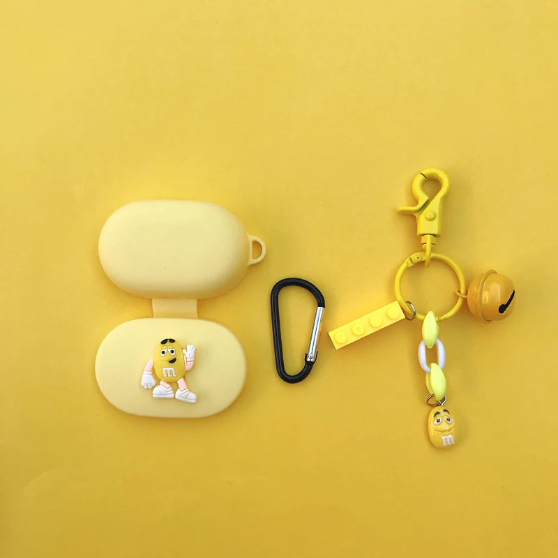 Брелок с фигурками из мультфильмов милый чехол для Airdots чехол для Xiaomi Redmi Airdots Молодежный мягкий силиконовый защитный чехол зарядная сумка - Цвет: yellow