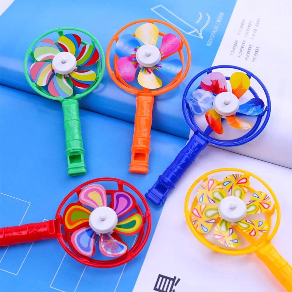 CUTE CHILDREN COLOFUL WINDMILL WHISTLE-MUSICAL DEVELOPMENTAL TOY PARTY PROPS