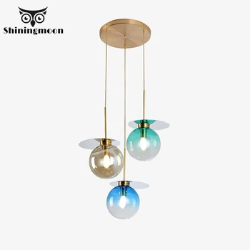 

Modern Colorful Transparent Glass Pendant Lights Creative Coffeehouse Bar Deco Pendant Lamp Dinning Room Hanging Lamp Luminaria