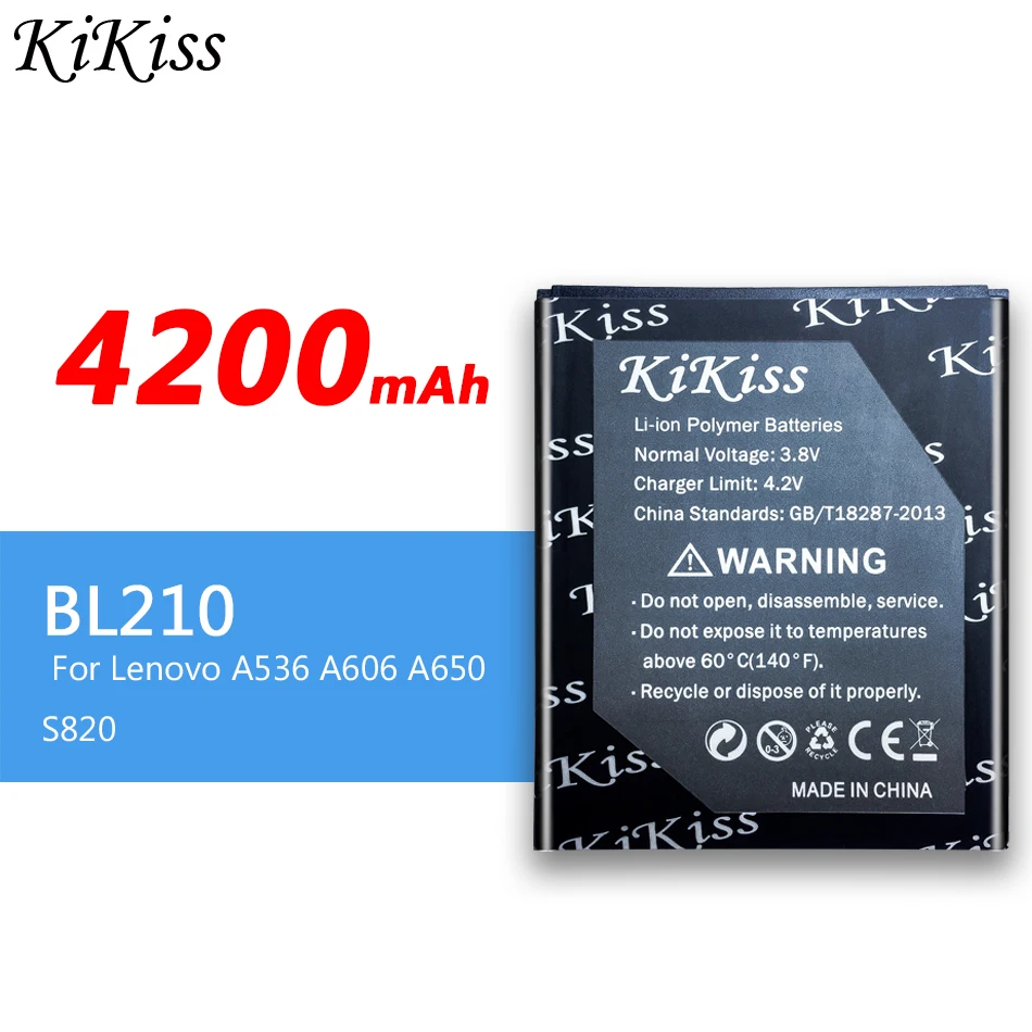 Сменный аккумулятор для смартфона KiKiss BL210 Lenovo S820 S820E A750E A770E A656 A766 A658T S650 A398T батареи