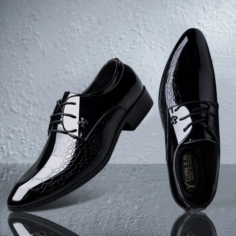 Новинка итальянские туфли-оксфорды для мужчин; роскошные мужские туфли из лакированной кожи свадебные туфли мужские нарядные туфли с острыми носками; большие размеры-48, разные цвета