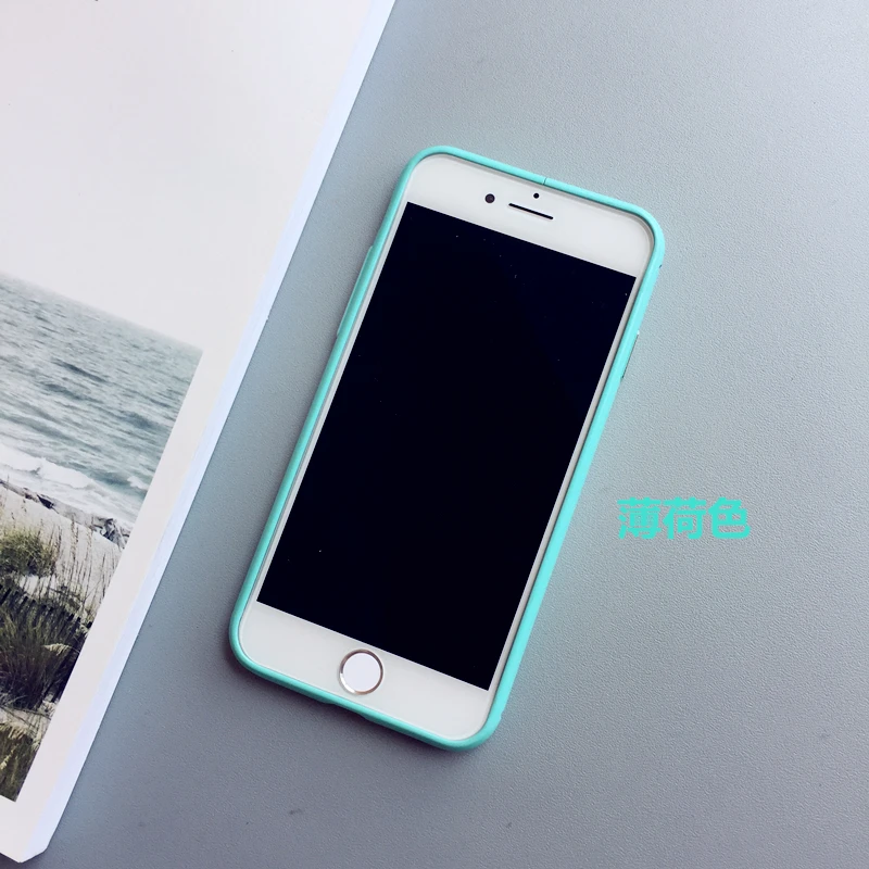 mint color Для iPhone XS max XR X Металлический бампер ярких цветов для iPhone 8 8plus 6 6SP 7 7P для выпечки Лаковая рамка Fudas - Цвет: mint color