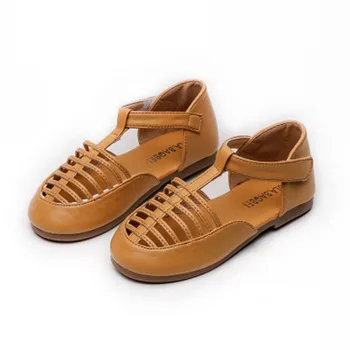 

New leather sandal girls summer hollow kids beach sandals little girl sandals kids leather sandals beach shoes