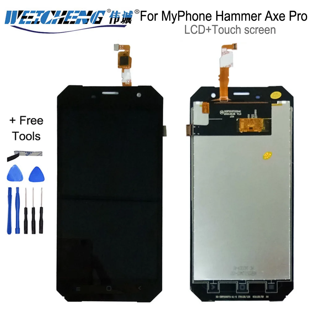 

WEICHENG New for myPhone Hammer Axe Pro LCD Display + touch Screen Digitizer For Hammer Axe Pro lcd phone display +free tools