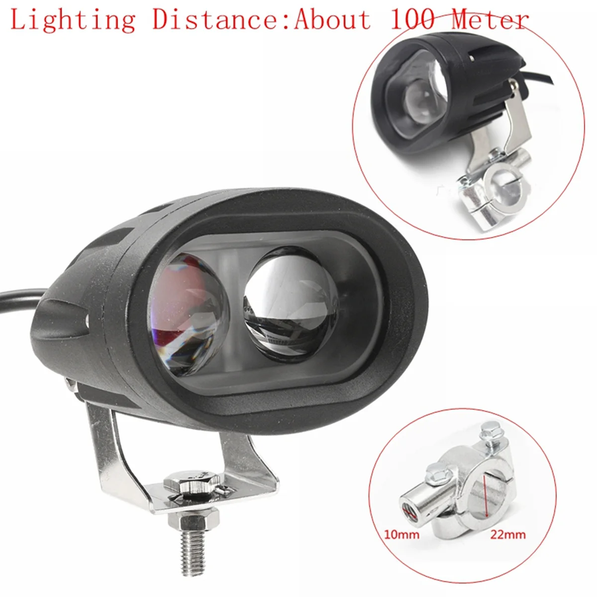

22mm 4inch 20W 6000K Universal Motorcycle Spot Beam LED Passing Light Work 4D Lens Headlight For Kawasaki For Yamaha For Suzuki