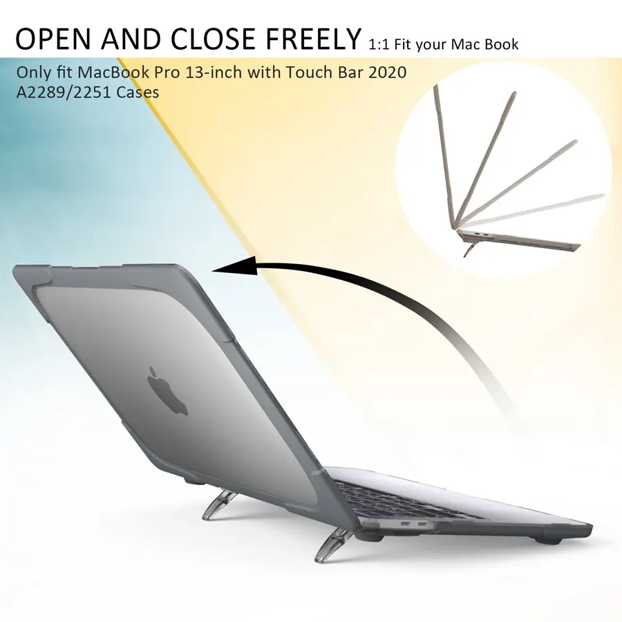 Duros Macios Matte Resistentes do Toque da Camada Dupla com Amortecedor de Tpu para o Case do ar 13 Polegada de Macbook Modelos: A1466 A1369 20102023 Cases - Imagem 4