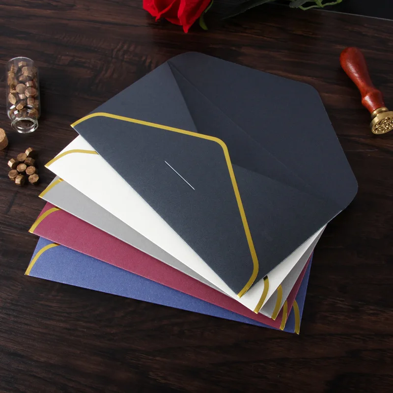 Gold Stamping Envelopes Creative Retro European Business Envelope Letter Paper Envelope Wedding Invitation 10pcs/set mailing envelopes