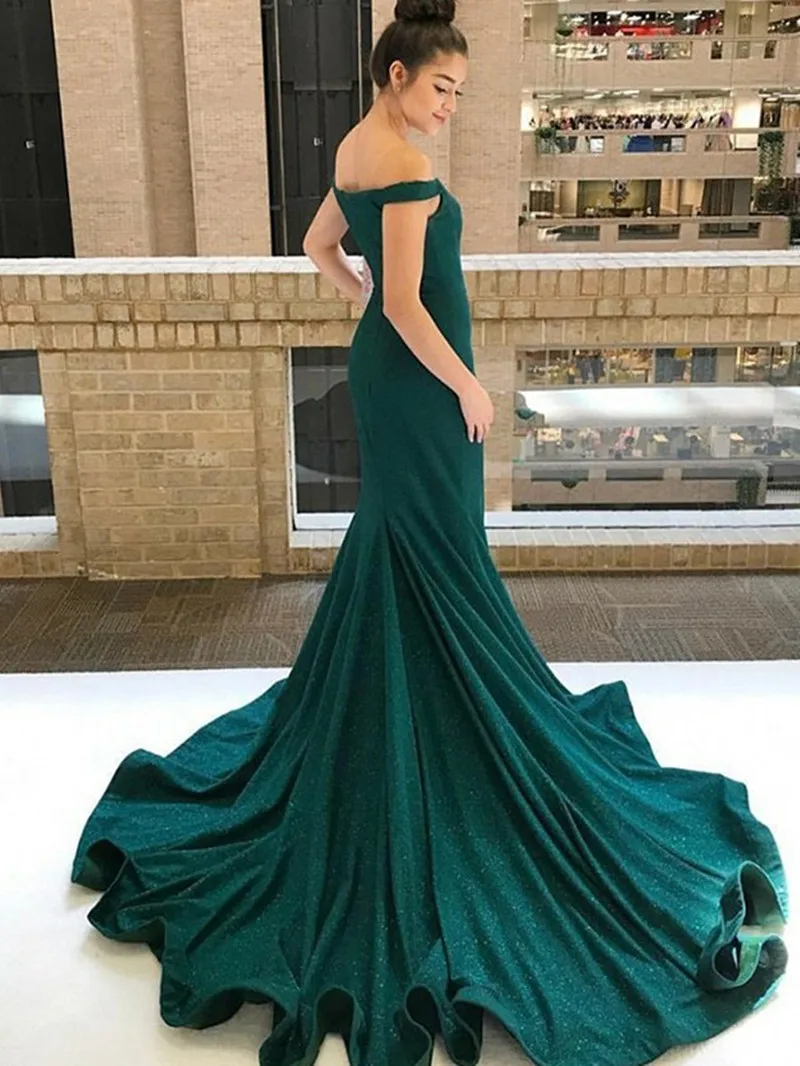 evening dresses for women Elegant Emerald Green Mermaid Evening Dresses 2019 Sparkle Sequined Ruffles Long Prom Gowns Abiye Robe De Soiree plus size ball gowns