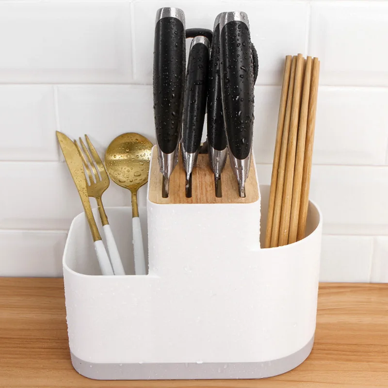 

1Pc Kitchen Fork Storage Draining Rack Knife Organizer Drainer Drying Rack For Spoon Chopsticks Holder Kitchen Accessories