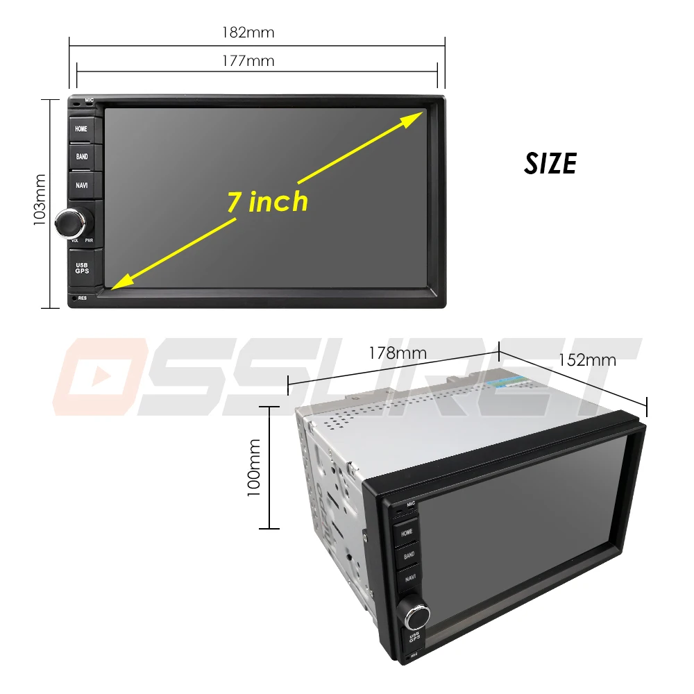  Quad Core Android 9.0 2G RAM 16G ROM Support 4G WIFI Network Car GPS 2 din Universal Car No DVD Rad