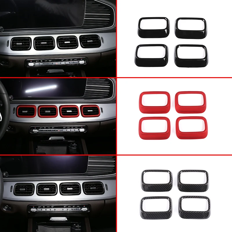 

Car Styling ABS Black Central Console Air Outlet Frame Cover Trim For Mercedes Benz GLE GLS Class W167 X167 2020 Car Accessories