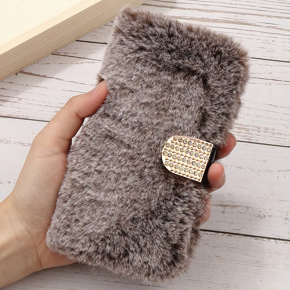 LAPOPNUT теплый пушистый блестящий кожаный чехол книжка для Iphone SE 2020 Xr MAX X XS 6 6S 7 8 Plus 5 5S