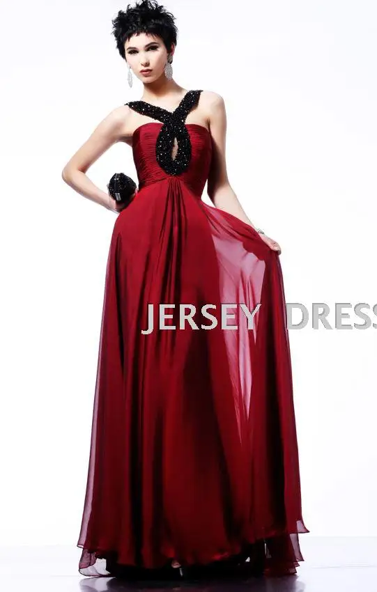 Горячая Распродажа на заказ vestidos formales Красное длинное шифоновое дизайнерское платье для выпускного вечера с бисером платья для подружек невесты