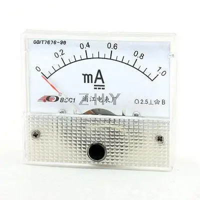 

85C1 DC 0-1mA Class 2.5 Analog Amperemeter Ampere Panel Meter Gauge