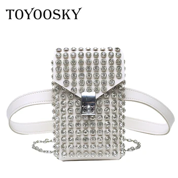 

TOYOOSKY Luxury Designer Fanny Pack For Women Rhinestone Waist Chest Bag 6 colors Fashion 2020 new Ladies Belt Bags