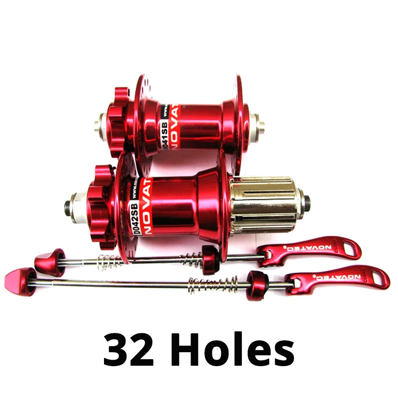Red a pair 32H NOVATEC сплав J-HOOK ступицы D041SB D042SB дисковые карты тормоза с роторами MTB горный велосипед ступицы подшипник велосипеда hubs32 36 отверстий 32h 36h - Color: Red a pair 32H