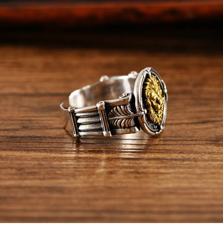 Vintage Sterling Silber Löwenring