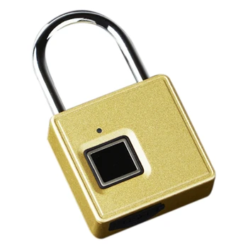 

Small Smart Fingerprint Padlock Waterproof Portable Security Anti-Theft Lock,for Office, Shop, House, Etc.