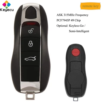 

KEYECU Smart Remote Control Car Key With 3+1/ 4 Button & ASK 315MHz & PCF7945P 49 Chip & HU66 Blade - FOB for Porsche Cayenne
