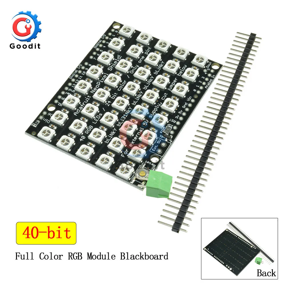 WS2812 5050 RGB светодиодный кольцевой светильник WS2812B модуль полосы 40 бит 5*8 со