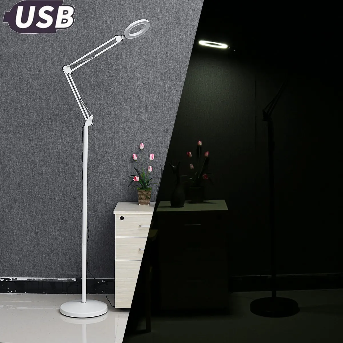 Качающаяся лампа USB светодиодный напольный абажур для дизайнеров офиса затемнение светодиодный напольный светильник защита глаз лампа для красоты заполняющий свет