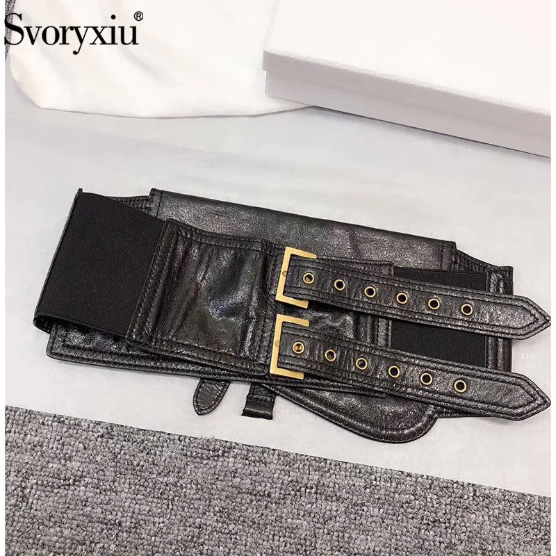 Svoryxiu дизайнер пользовательские пояса из натуральной кожи черные женские высокого класса пояса аксессуары модные матерчатые пояса