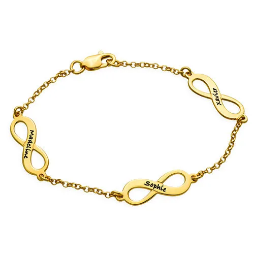 

S925 Fine Silver Infinity 1-3 Jewelry Personalized Name Customizable Amazon Bracelet Ornament Manufacturers Direct Selling